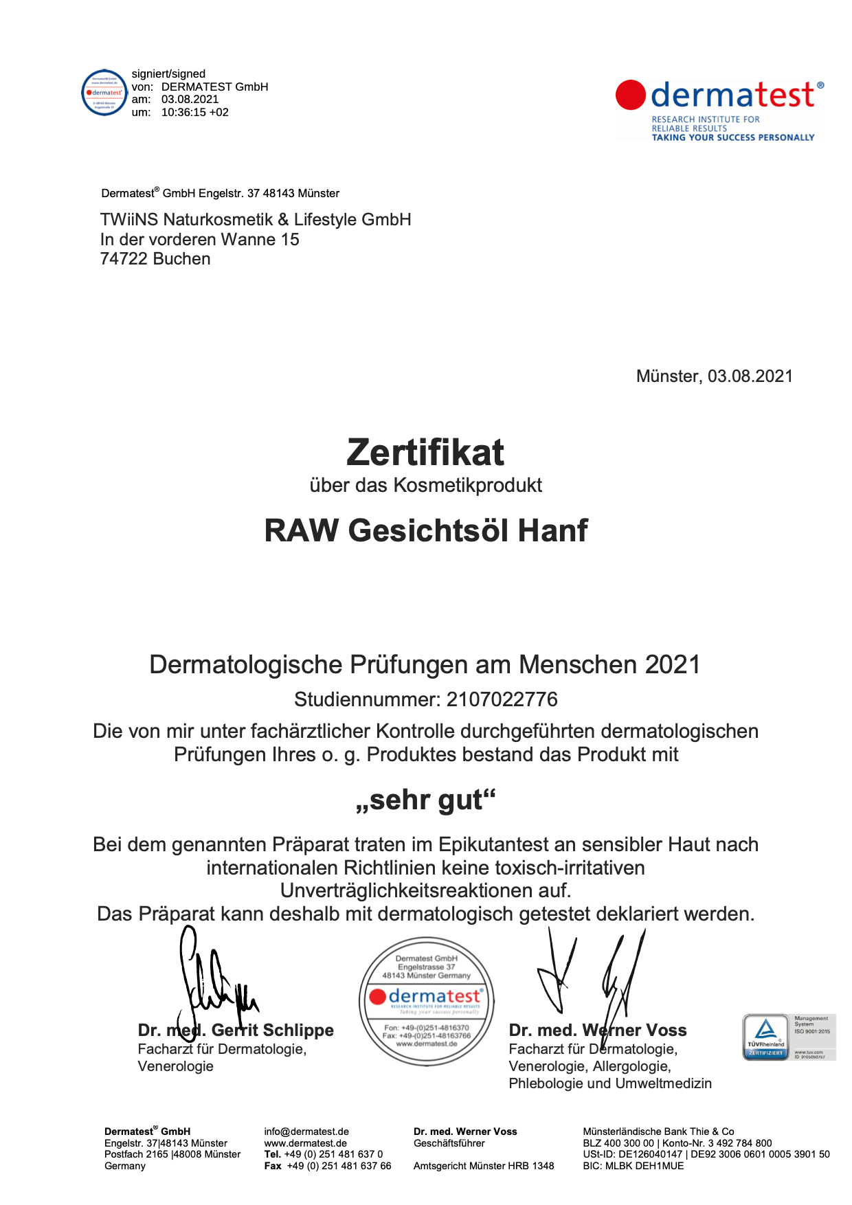 Muster Gesichtsöl Hanf