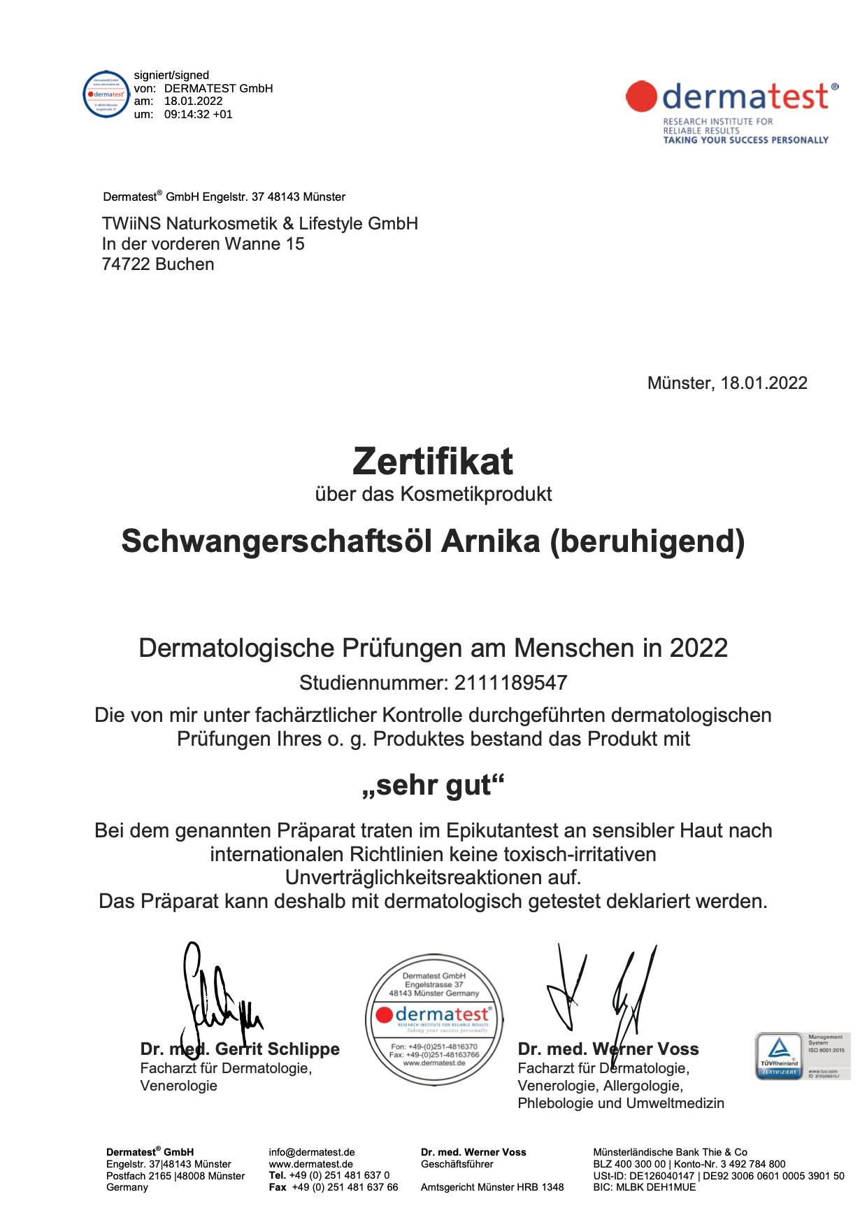 Muster Bio Schwangerschaftsöl Arnika & Vitamin E