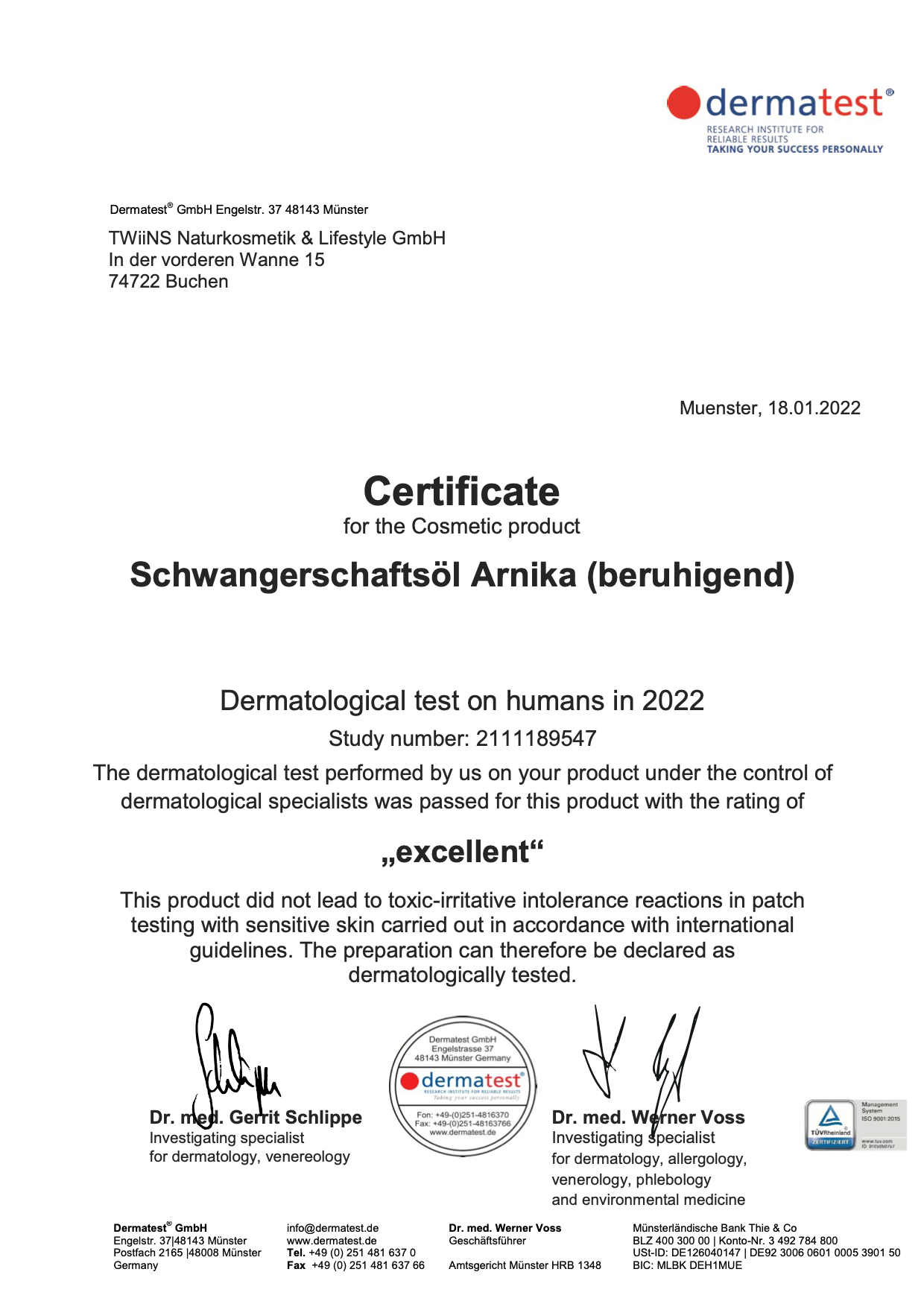 Muster Bio Schwangerschaftsöl Arnika & Vitamin E