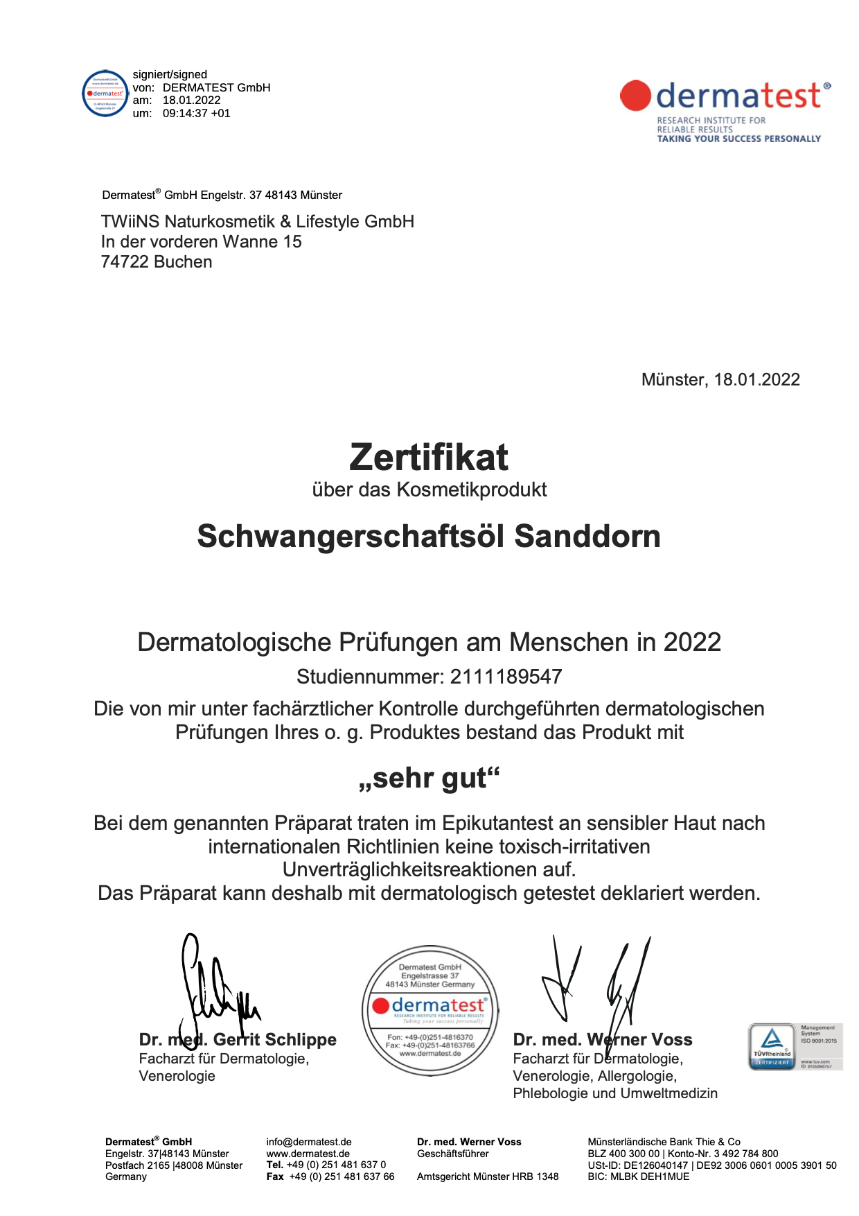 Muster Bio Schwangerschaftsöl Sanddorn & Mandelöl